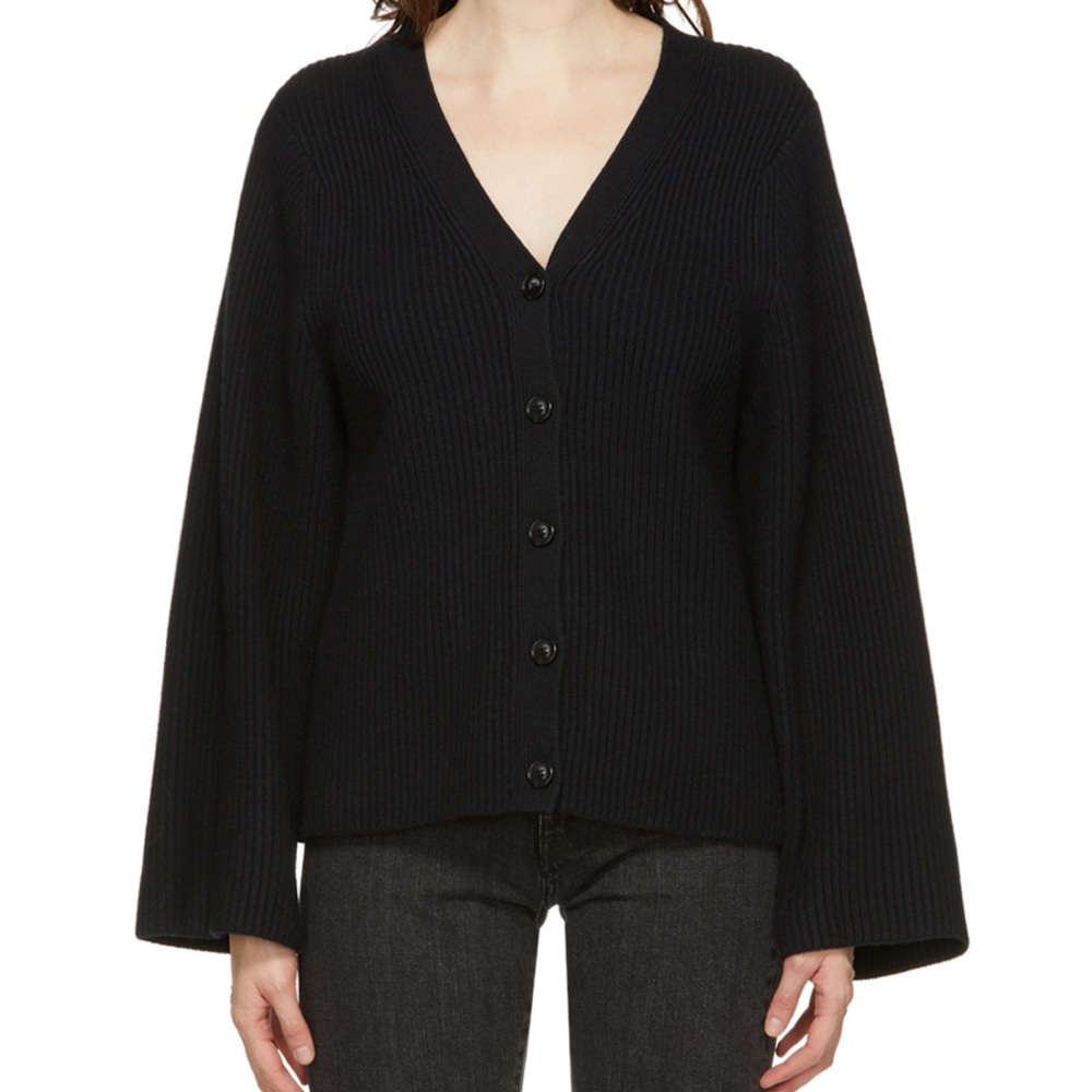 Toteme - Black Lambswool Cardigan